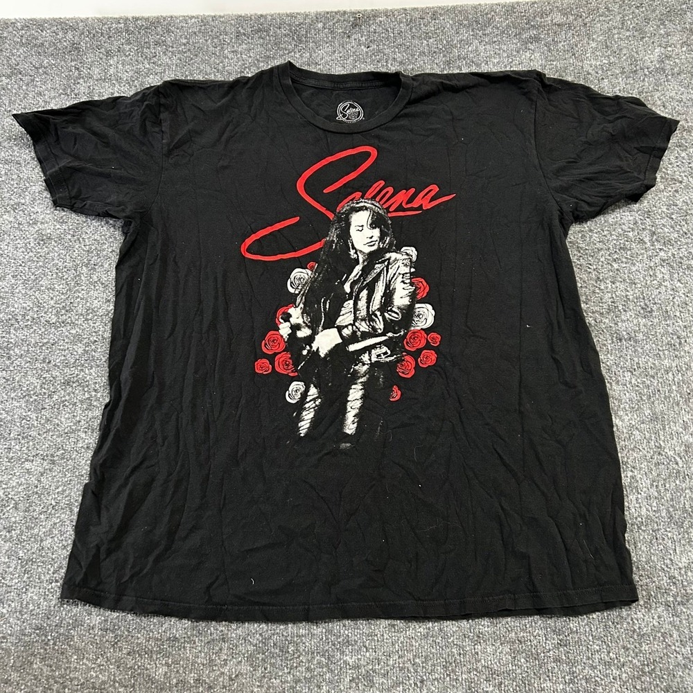 Selena T-Shirt Womens Size 3XL Black Graphic Rose Short Sleeve Official Merch